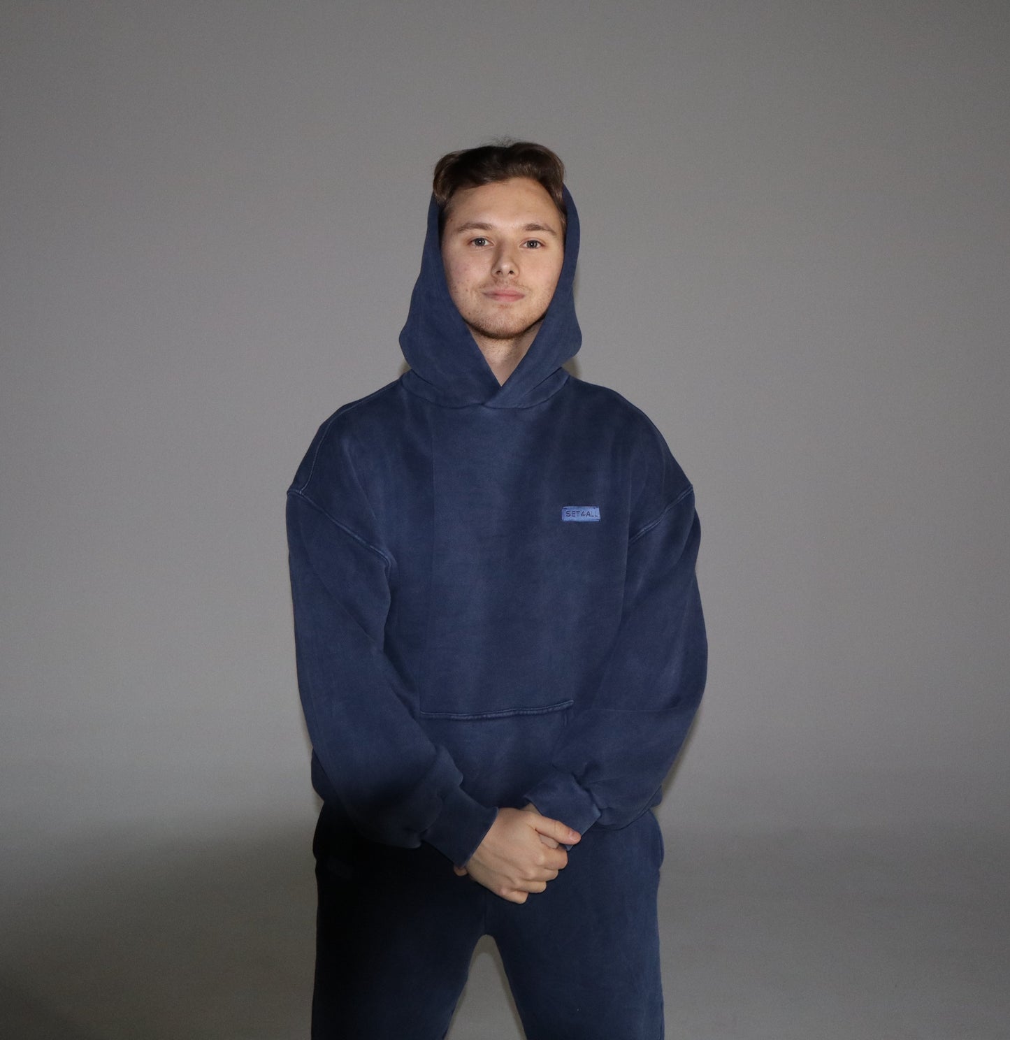 Vintage Navy Blue Hoodie